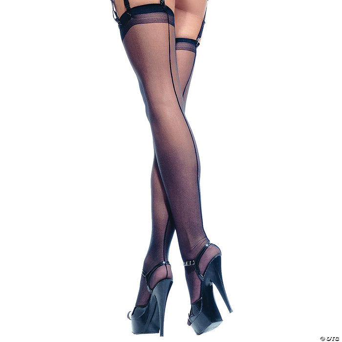 Sheer Backseam Stockings - Plus size