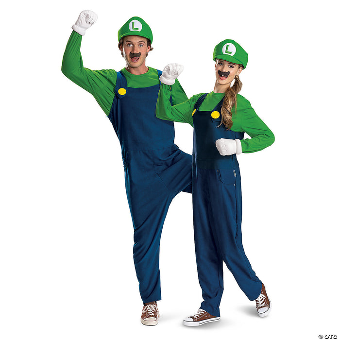 Adults Elevated Super Mario Bros Luigi Costume