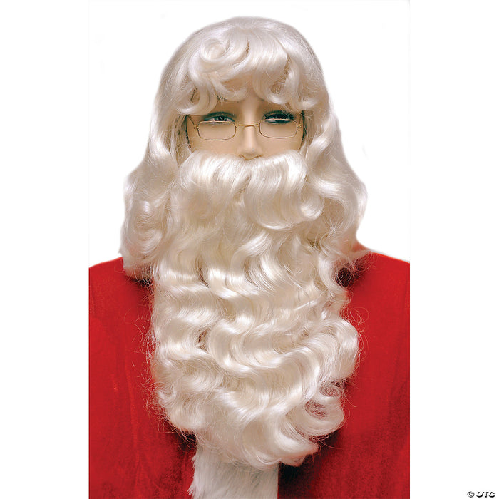 Super Deluxe Santa Wig And Beard Set