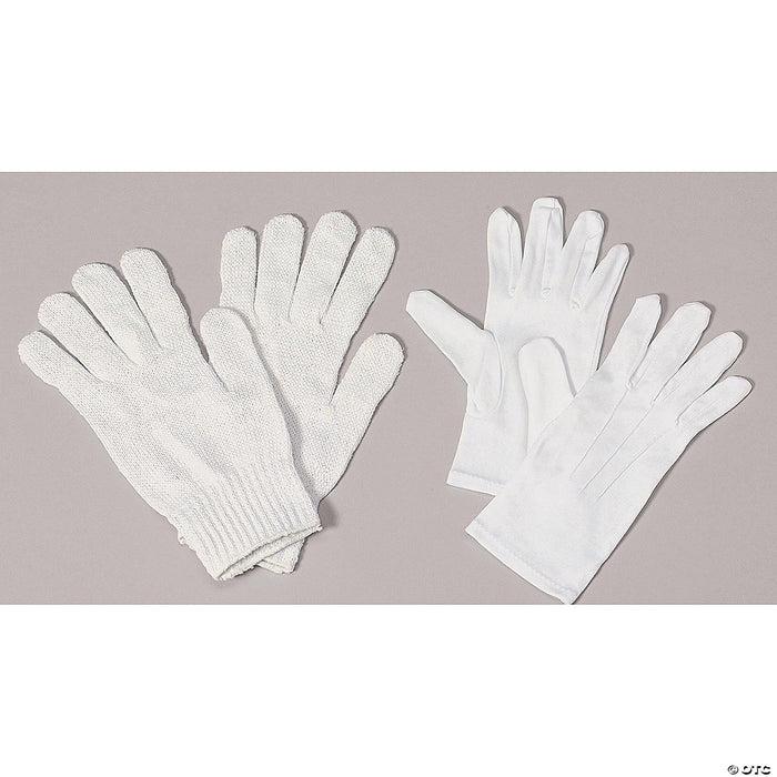 White Cotton Santa Gloves