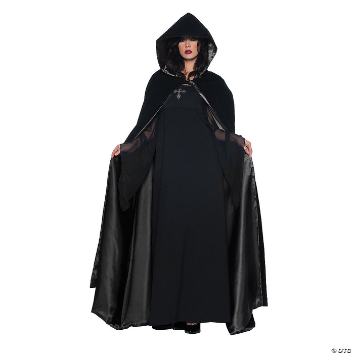 Adult Deluxe Black Velvet Cape