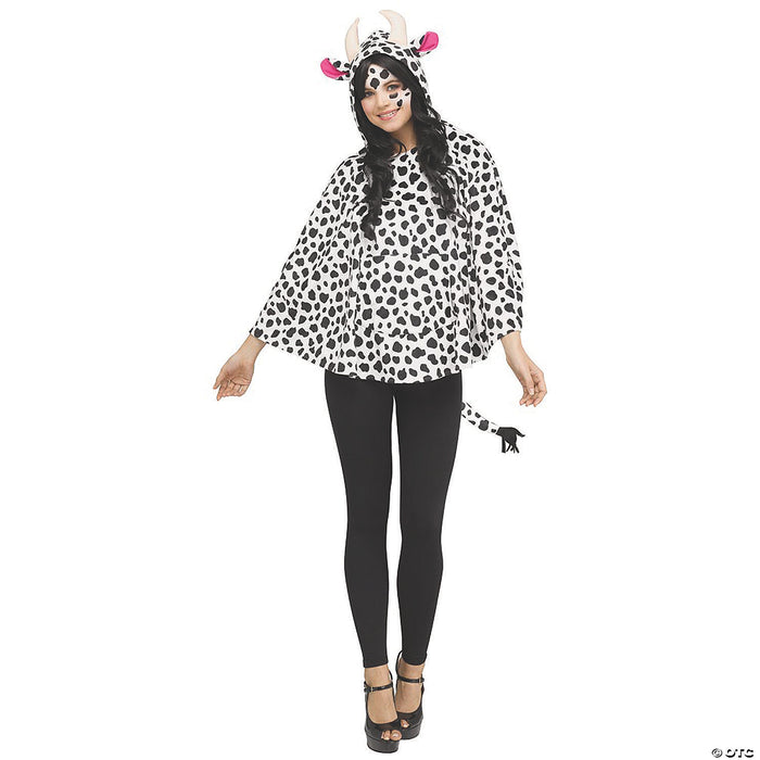 Women's Hooded Cow Poncho